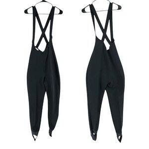 Vtg Schoeller Ski Bib Pants 4 Women Black Stirrup High Waist Snow Trousers Scuba